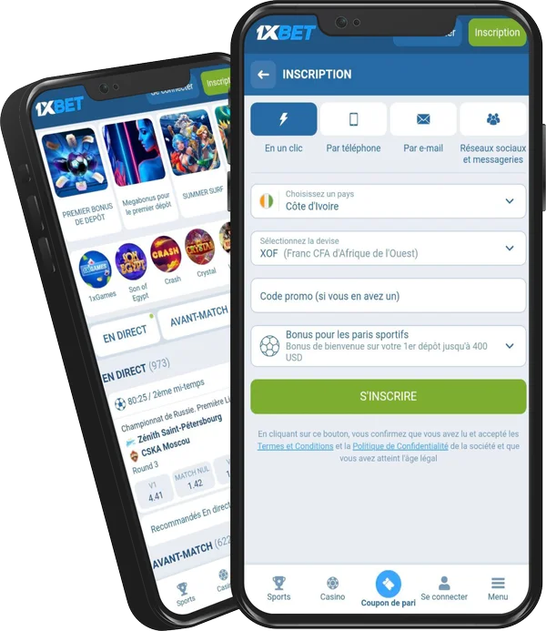 1xbet S’inscrire via l’application